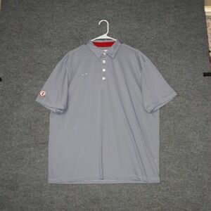 Chick-fil-A Oobe Team Style Polo Shirt Mens XL Blue White Striped with Nametag